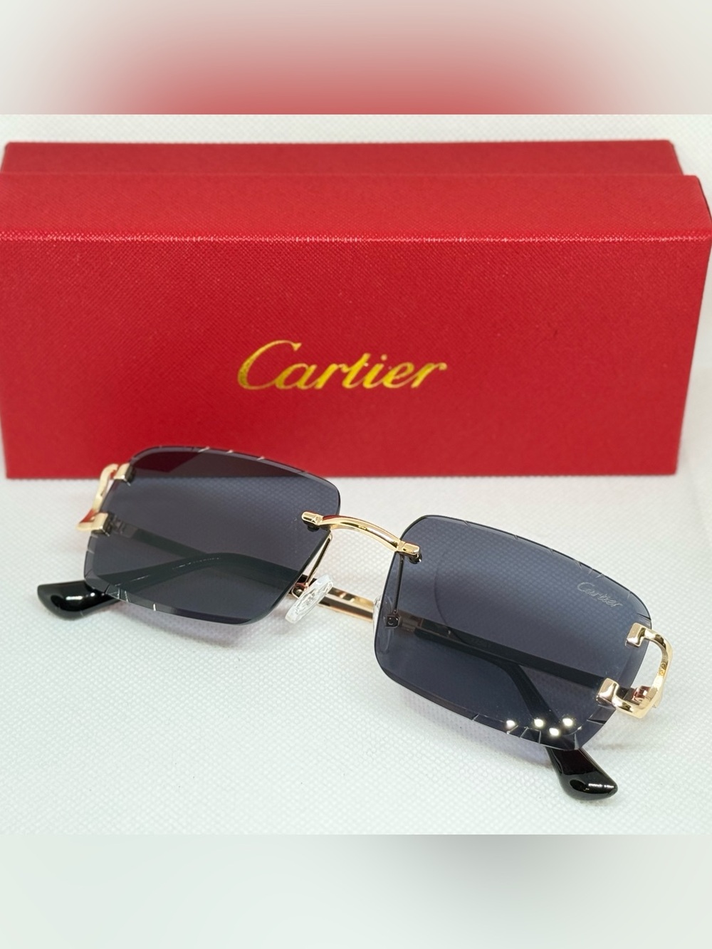 Cartier Gold-Accented Sunglasses with dark grey Gradient Lenses
